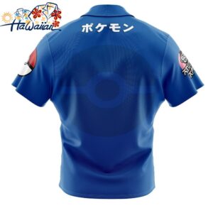 Greninja Face Pokemon Button Up Hawaiian Shirt 2 1