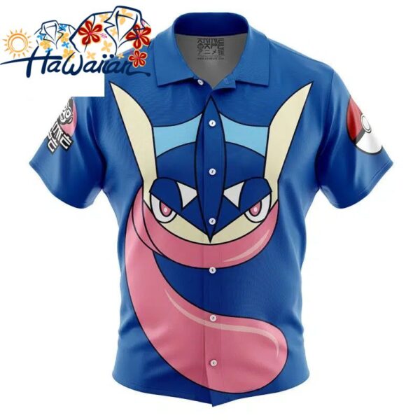 Greninja Face Pokemon Button Up Hawaiian Shirt S 1 1