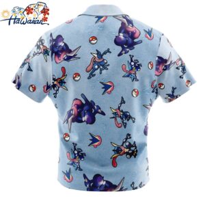 Greninja Pattern Pokemon Button Up Hawaiian Shirt 2 1