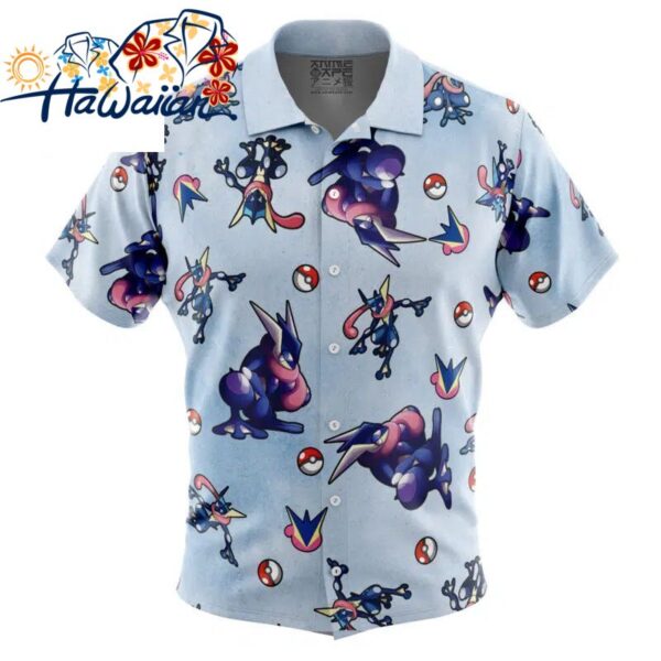 Greninja Pattern Pokemon Button Up Hawaiian Shirt S 1 1