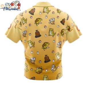 Ground Type Pattern Pokemon Button Up Hawaiian Shirt 2 1
