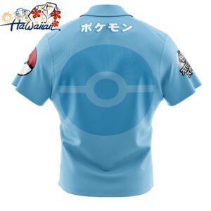 Gyarados Face Pokemon Button Up Hawaiian Shirt 2 1