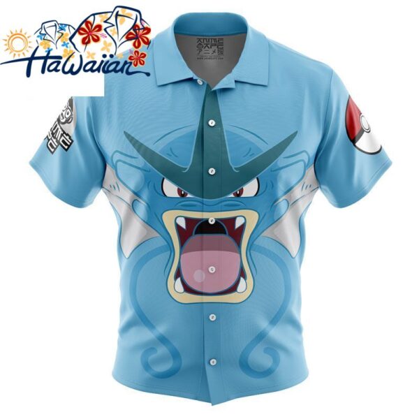 Gyarados Face Pokemon Button Up Hawaiian Shirt S 1 1
