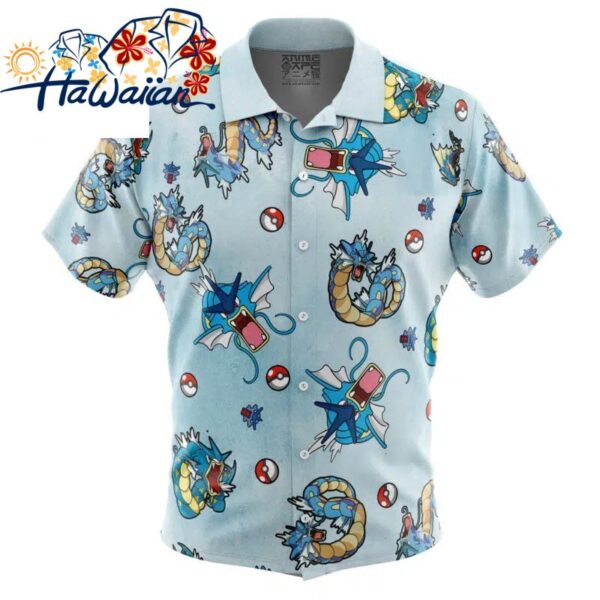Gyrados Pattern Pokemon Button Up Hawaiian Shirt S 1 1