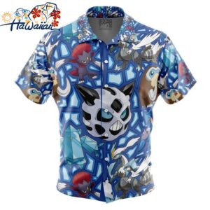 Ice Type Pokemon Pokemon Button Up Hawaiian Shirt 1