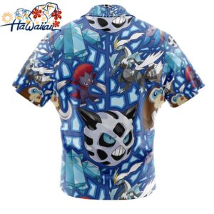 Ice Type Pokemon Pokemon Button Up Hawaiian Shirt 2 1