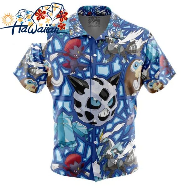 Ice Type Pokemon Pokemon Button Up Hawaiian Shirt S 1 1