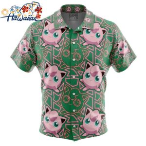 Jigglypuff Pokemon Button Up Hawaiian Shirt 1