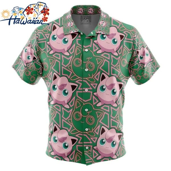 Jigglypuff Pokemon Button Up Hawaiian Shirt 1