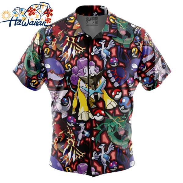 Legendary Pokemon Pokemon Button Up Hawaiian Shirt 1