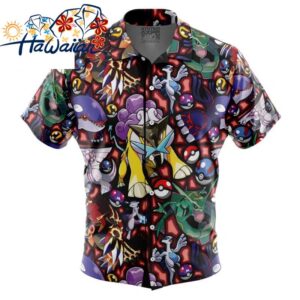 Legendary Pokemon Pokemon Button Up Hawaiian Shirt S 1 1
