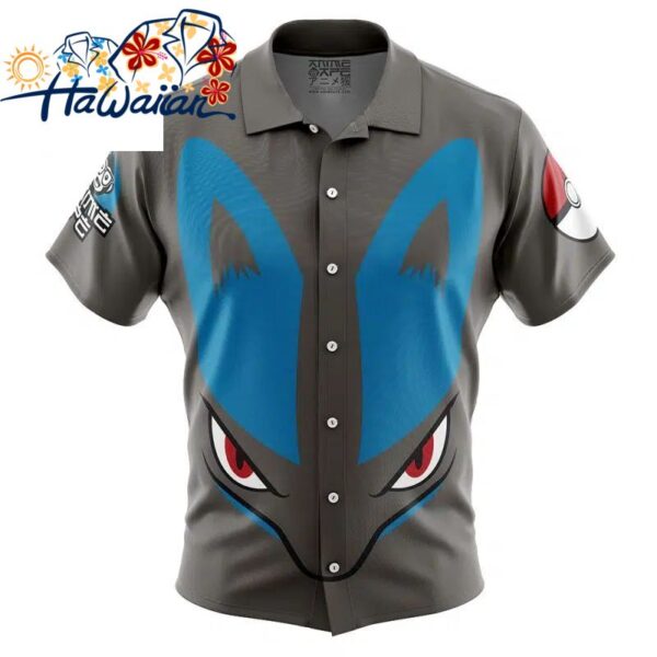 Lucario Face Pokemon Button Up Hawaiian Shirt S 1 1