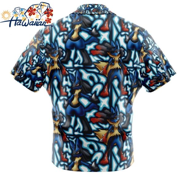 Lucario x Mega Lucario Pokemon Button Up Hawaiian Shirt 2 1