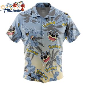 Machamp Pokemon Alolan Style Button Up Hawaiian Shirt 1