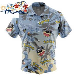 Machamp Pokemon Alolan Style Button Up Hawaiian Shirt S 1 1