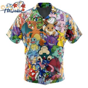 Magical Creatures Pokemon Button Up Hawaiian Shirt 1