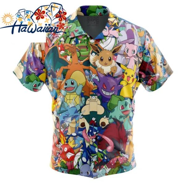 Magical Creatures Pokemon Button Up Hawaiian Shirt S 1 1