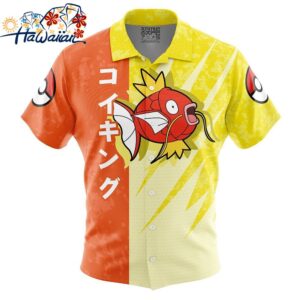 Magikarp Attack Pokemon Button Up Hawaiian Shirt 1