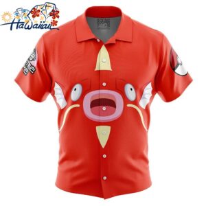 Magikarp Face Pokemon Button Up Hawaiian Shirt 1