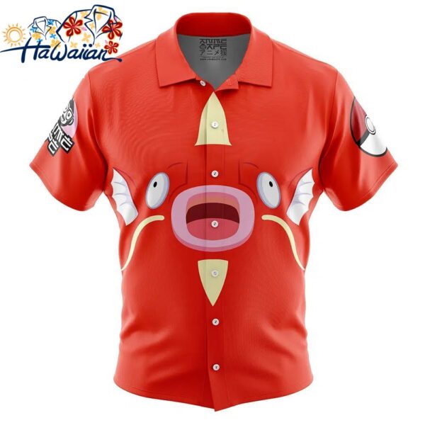 Magikarp Face Pokemon Button Up Hawaiian Shirt 1