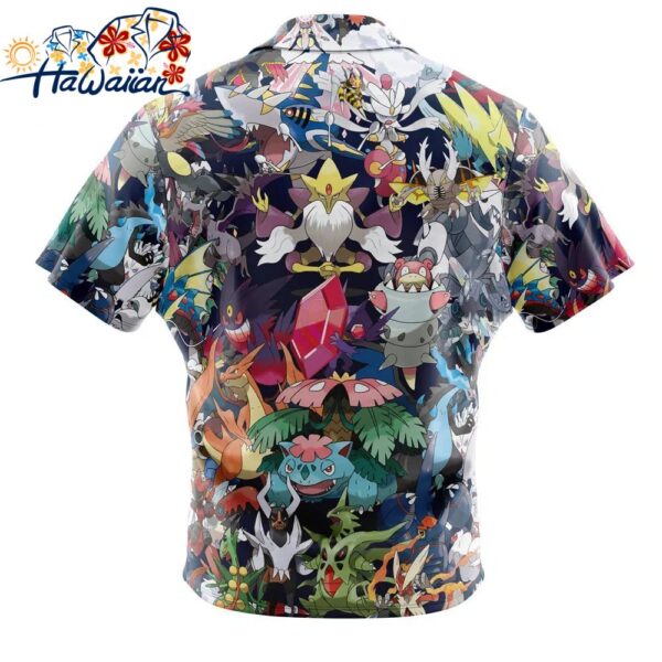 Mega Evolution Pokemon Button Up Hawaiian Shirt 2 1