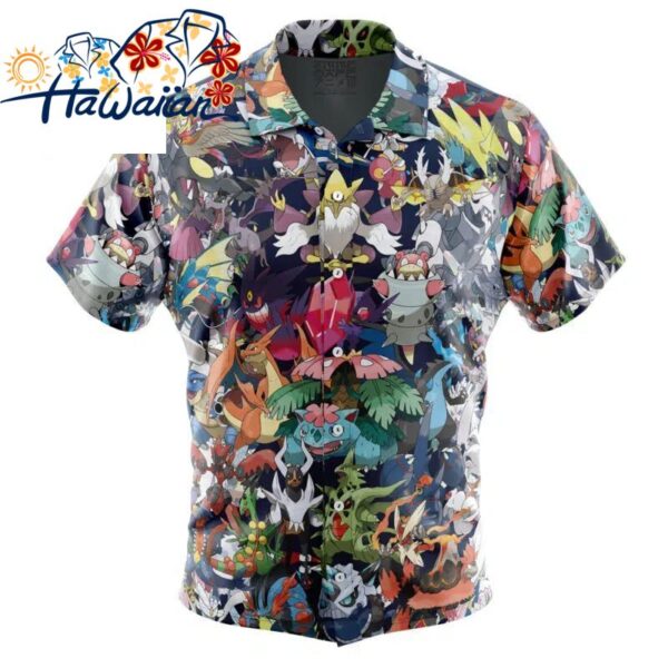 Mega Evolution Pokemon Button Up Hawaiian Shirt S 1 1