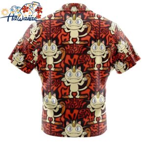 Meowth Pokemon Button Up Hawaiian Shirt 2 1