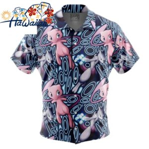 Mew x Mewtwo Pokemon Button Up Hawaiian Shirt S 1 1