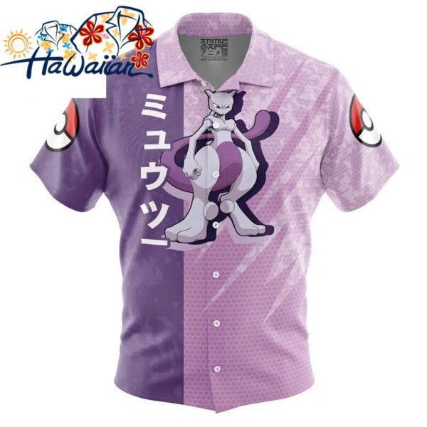 Mewtwo Attack Pokemon Button Up Hawaiian Shirt S 1 1