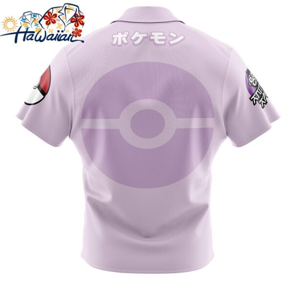Mewtwo Face Pokemon Button Up Hawaiian Shirt 2 1