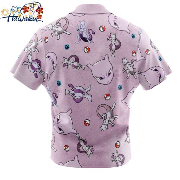 Mewtwo Pattern Pokemon Button Up Hawaiian Shirt 2 1