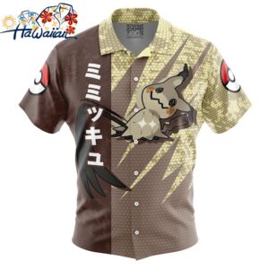 Mimikyu Attack Pokemon Button Up Hawaiian Shirt 1
