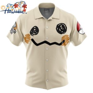 Mimikyu Face Pokemon Button Up Hawaiian Shirt 1