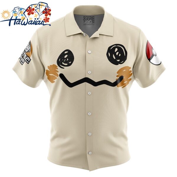 Mimikyu Face Pokemon Button Up Hawaiian Shirt 1