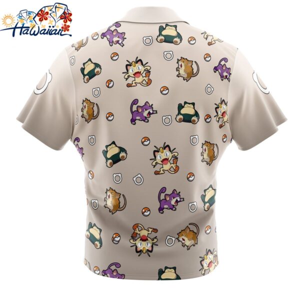 Normal Type Pattern Pokemon Button Up Hawaiian Shirt 2 1