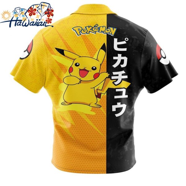 Pikachu Attack Pokemon Button Up Hawaiian Shirt 2 1
