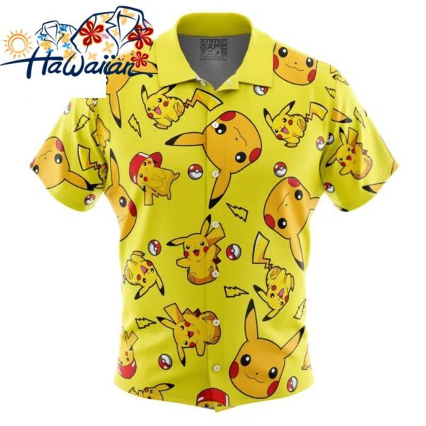 Pikachu Pattern Pokemon Button Up Hawaiian Shirt S 1 1