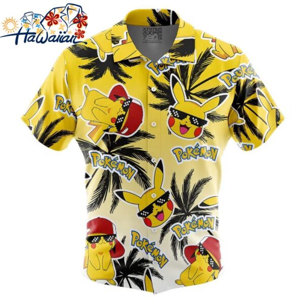 Pikachu Pokemon Alolan Style Button Up Hawaiian Shirt 1
