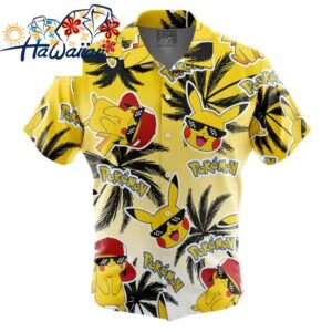 Pikachu Pokemon Alolan Style Button Up Hawaiian Shirt S 1 1