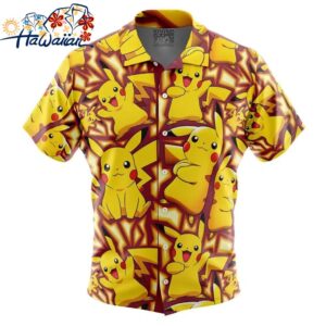 Pikachu Pokemon Button Up Hawaiian Shirt 1