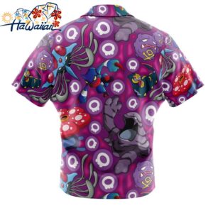 Poison Type Pokemon Pokemon Button Up Hawaiian Shirt 2 1