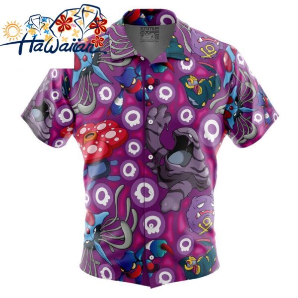 Poison Type Pokemon Pokemon Button Up Hawaiian Shirt S 1 1