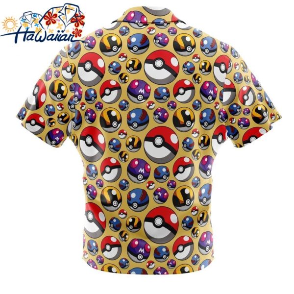 Poke Balls Pokemon Button Up Hawaiian Shirt 2 1