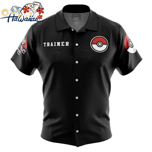 Poke League Pokemon Button Up Hawaiian Shirt 1