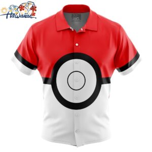 Pokeball Pokemon Button Up Hawaiian Shirt 1 1