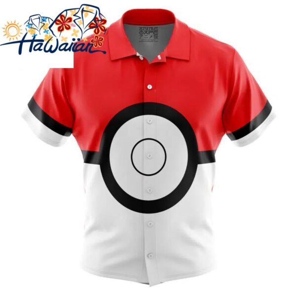 Pokeball Pokemon Button Up Hawaiian Shirt S 1 3
