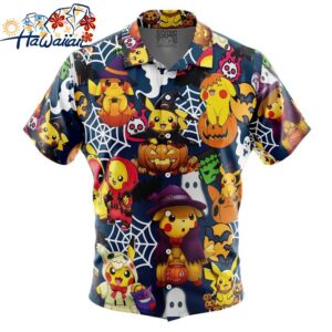 Pokemon Halloween Button Up Hawaiian Shirt 1
