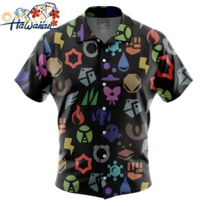 Pokemon Symbols Button Up Hawaiian Shirt 1