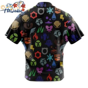 Pokemon Symbols Button Up Hawaiian Shirt 2 1