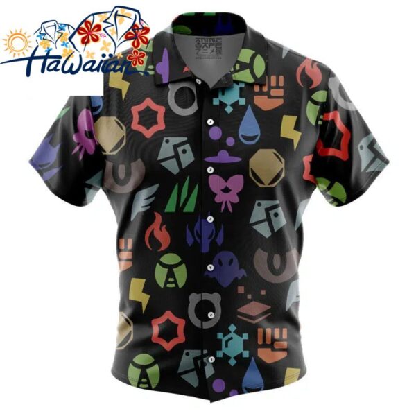 Pokemon Symbols Button Up Hawaiian Shirt S 1 1